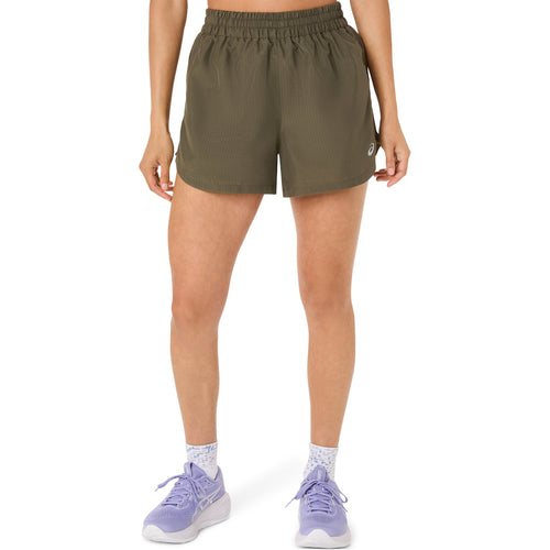 Asics Nagino Run Adjustable 4 inch Kadın Şort - Haki