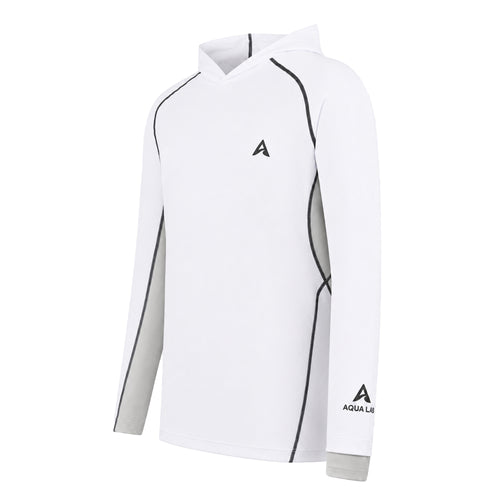 Aqualab Aqua Pro Rashguard Hooded Erkek Rashguard - Beyaz-Gri