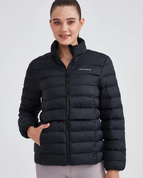Skechers Outerwear Pop Up Detailed Padded Kadın Mont - Siyah