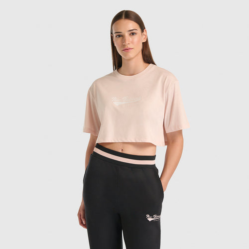 New Balance Lifestyle Kadın Tişört - Pudra