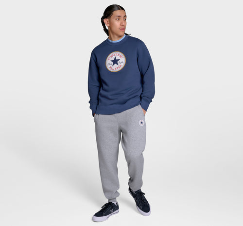 Converse Chenille Patch Heritage Erkek Sweatshirt - Lacivert