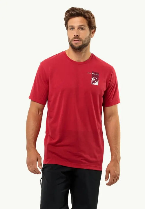 Jack Wolfskin Vonnan Graphic Erkek T-Shirt - Kırmızı