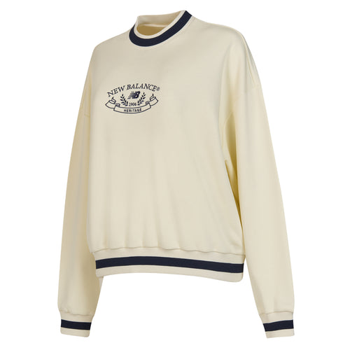 New Balance Lifestyle Kadın Sweatshirt - Bej