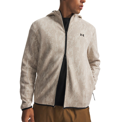 Under Armour Unstoppable Fleece Full Zip Erkek Rüzgarlık - Beyaz-Krem