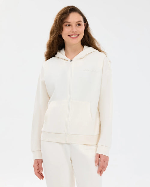 Skechers Essential Full Zip Kadın Sweatshirt - Beyaz
