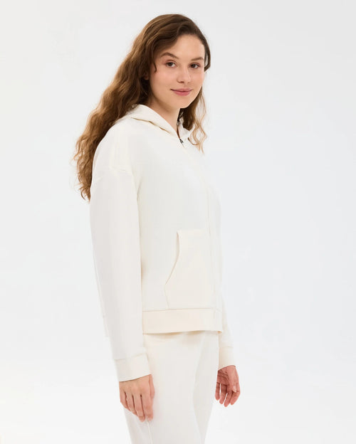 Skechers Essential Full Zip Kadın Sweatshirt - Beyaz