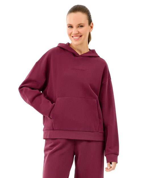 Skechers Essential Hoodie Kadın Sweat - Bordo