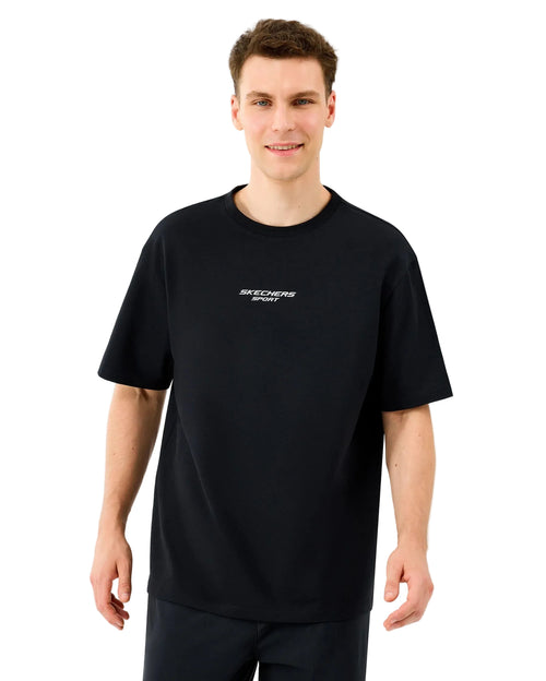 Skechers Graphic Tee Reflect Logo Oversize Erkek T-Shirt - Siyah