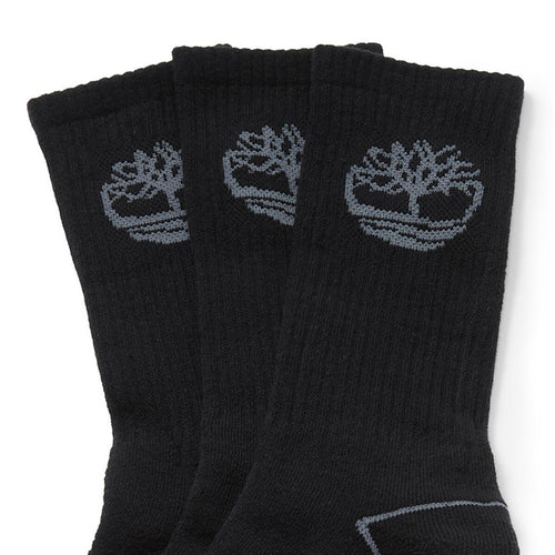 Timberland Bowden Crew Tree Logo-3 Pack Erkek Çorap - Siyah