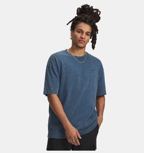 Under Armour Heavyweight Logo Erkek T-Shirt - Mavi