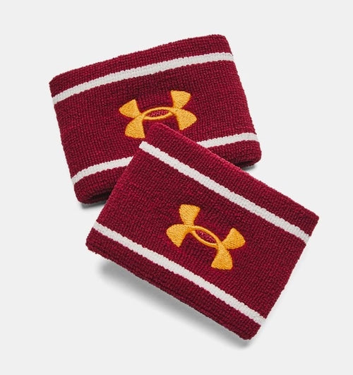 Under Armour Striped Performance Terry Wristband Unisex Bileklik - Bordo