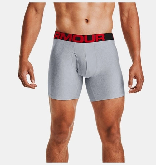 Under Armour Tech 6In2 Pack Erkek Boxer - Gri