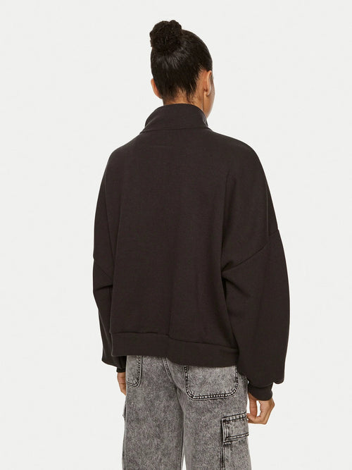 Vans Elevated Double Knit Loose Mock Neck Kadın Sweat - Siyah - görsel 2