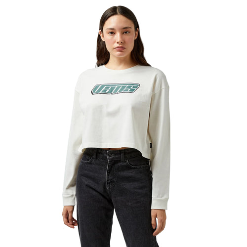 Vans Retro V Ls Relax Crop Kadın T-Shirt - Beyaz