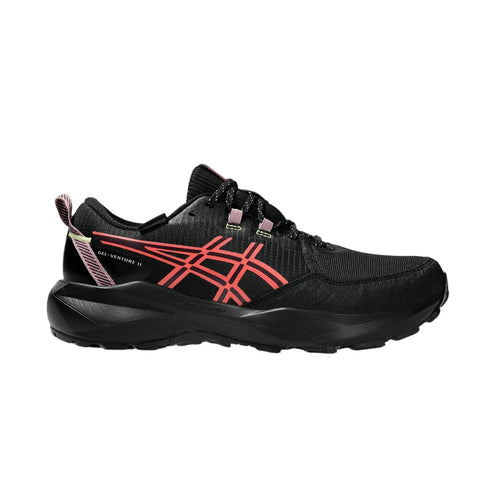 Asics GEL Venture 11 Waterproof Kadın Trail Ayakkabısı - Siyah-Kırmızı