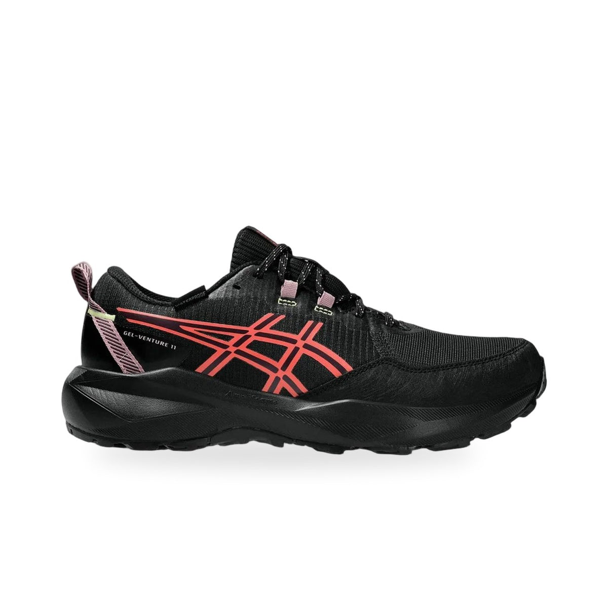 Asics GEL Venture 11 Waterproof Kadın Trail Ayakkabısı - Siyah-Kırmızı