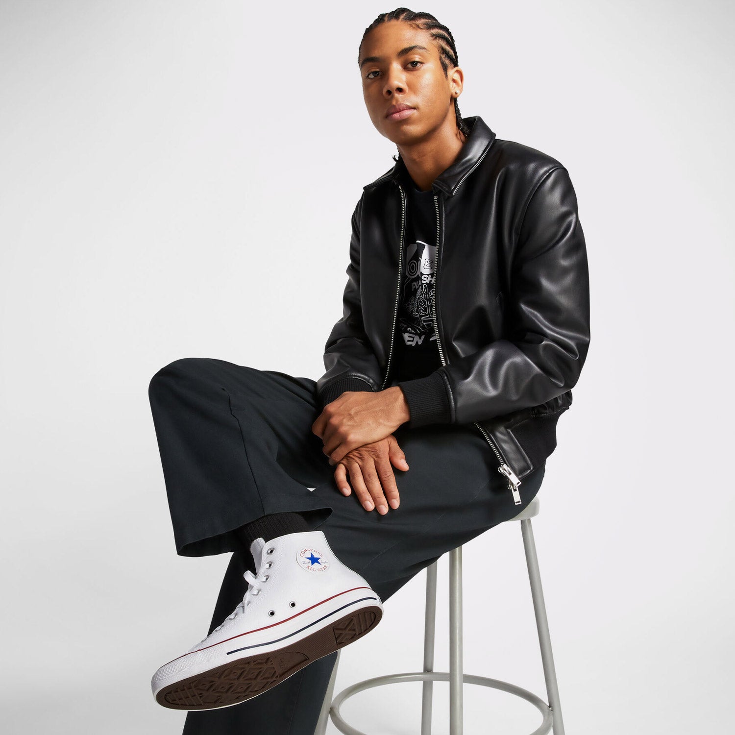 Converse Chuck Taylor All Star Leather Unisex Sneaker - Beyaz - görsel 6