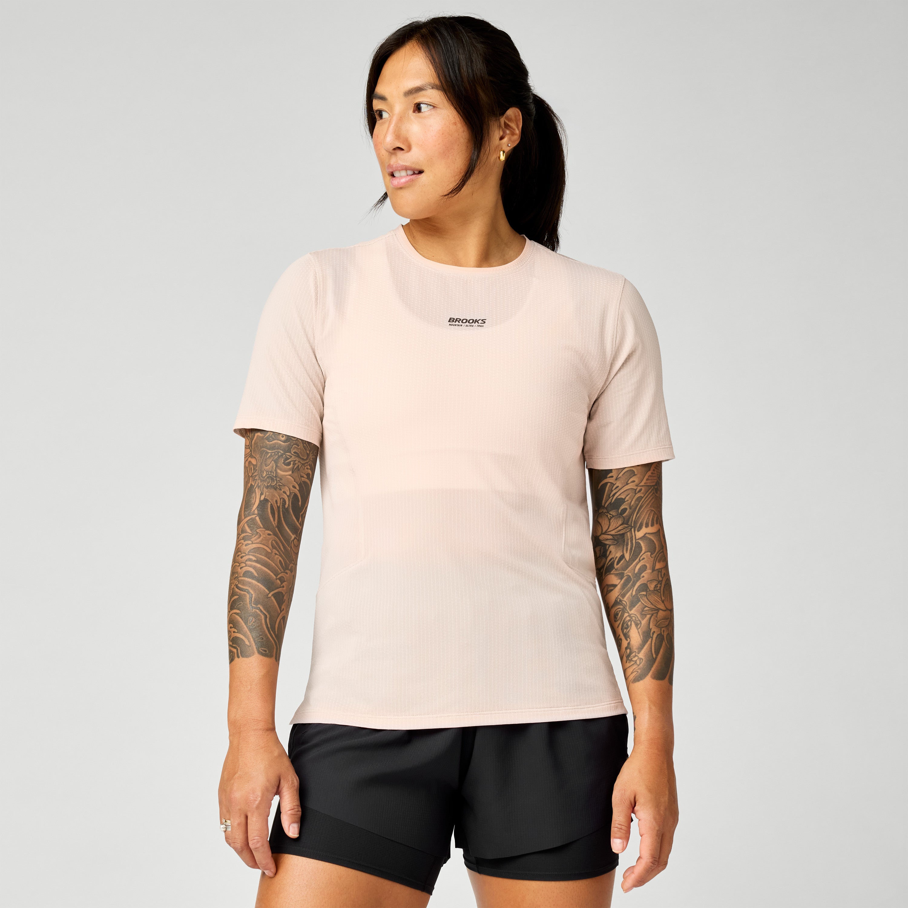 Brooks High Point Short Sleeve 2.0 Kadın Tişört - Pembe