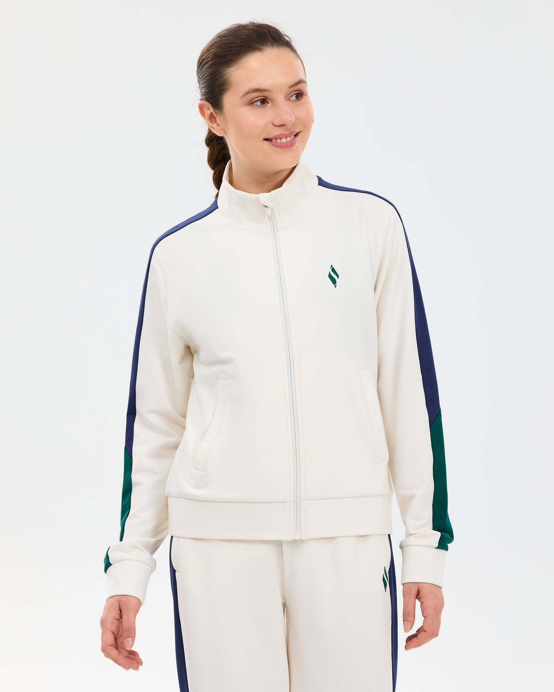 Skechers Colour Block Track Suit Kadın Eşofman Takım - Beyaz