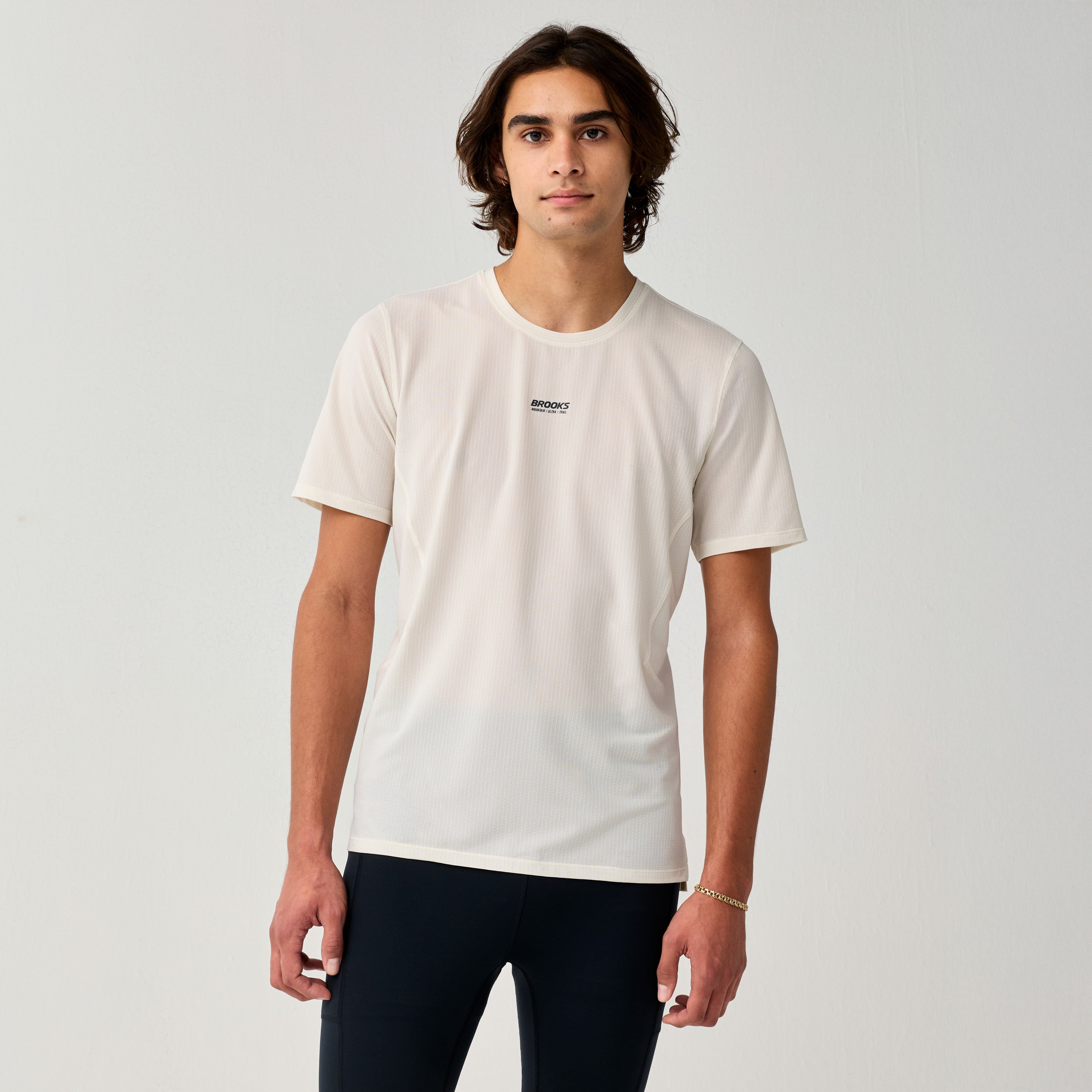 Brooks High Point Short Sleeve 2.0 Erkek Tişört - Krem