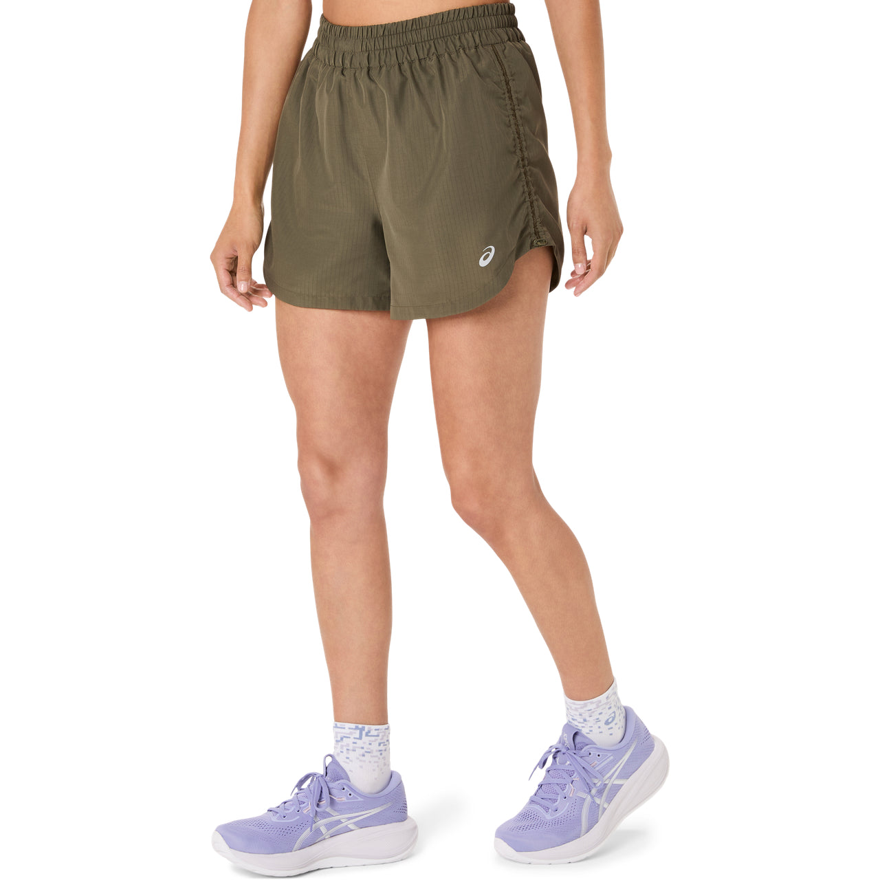 Asics Nagino Run Adjustable 4 inch Kadın Şort - Haki