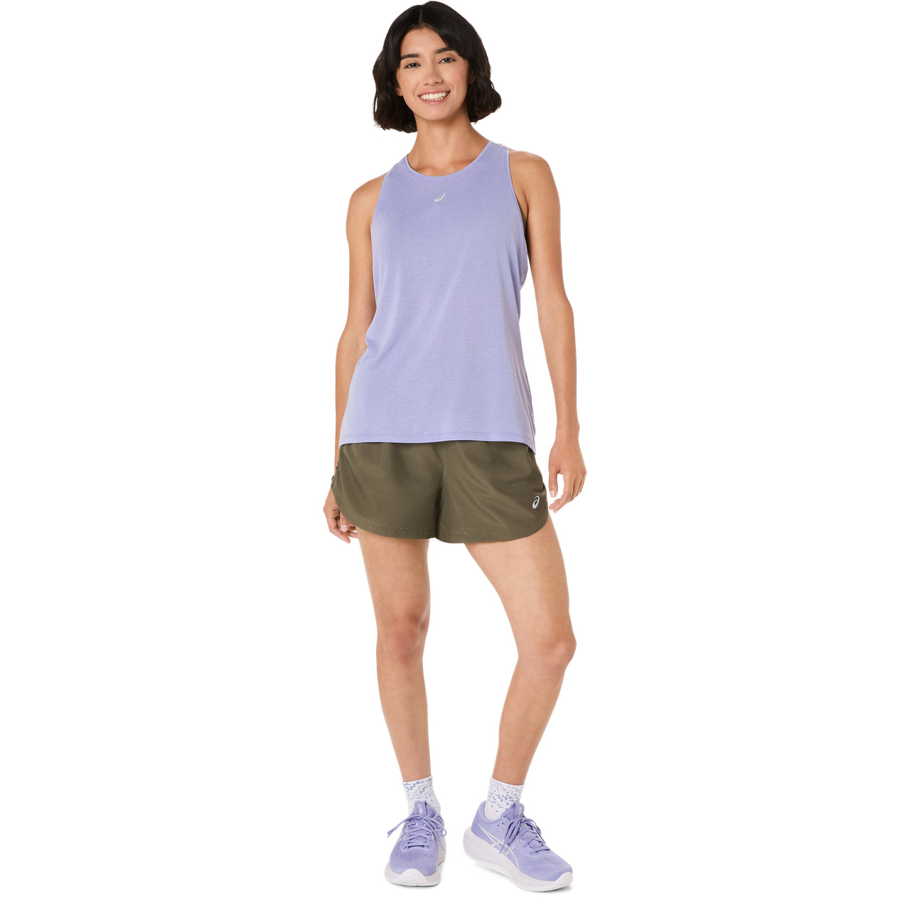 Asics Nagino Run Adjustable 4 inch Kadın Şort - Haki