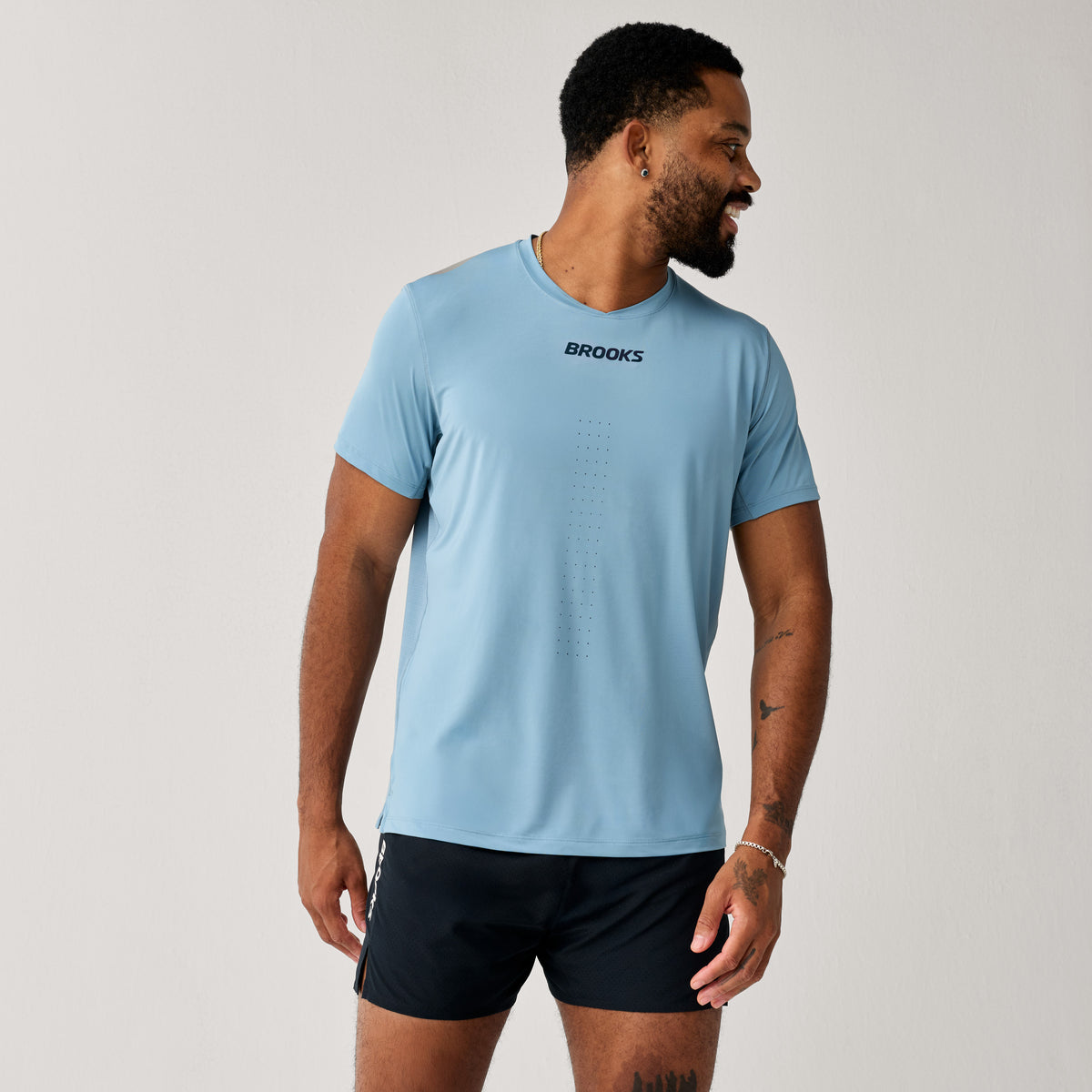 Brooks Dash Cooling Erkek Tişört - Mavi
