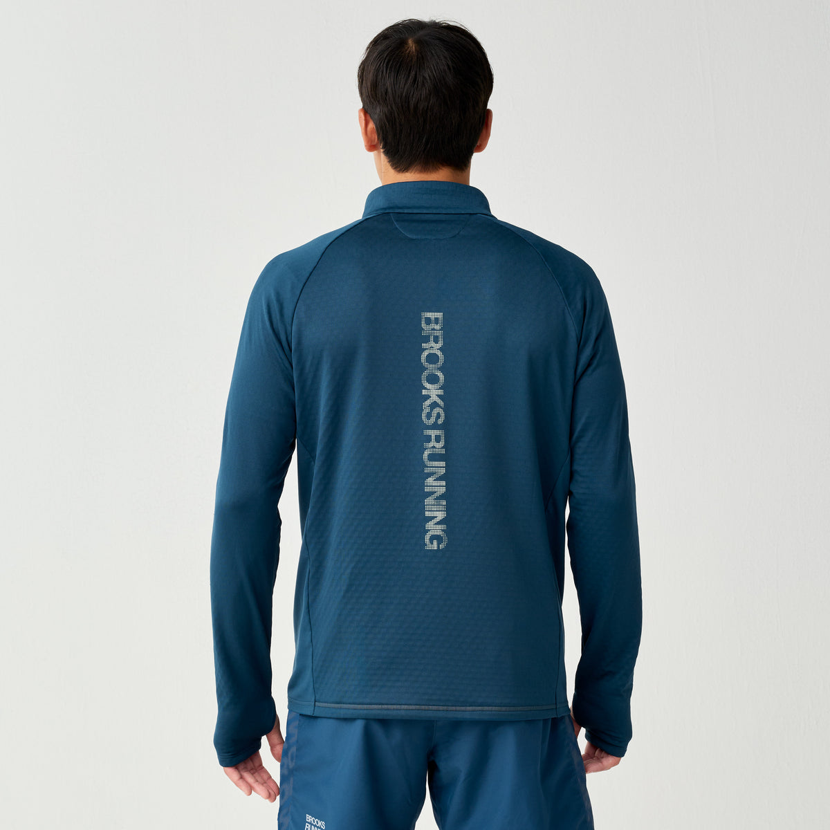 Brooks Thermal Reflective 1/2 Zip Erkek Sweatshirt - Mavi