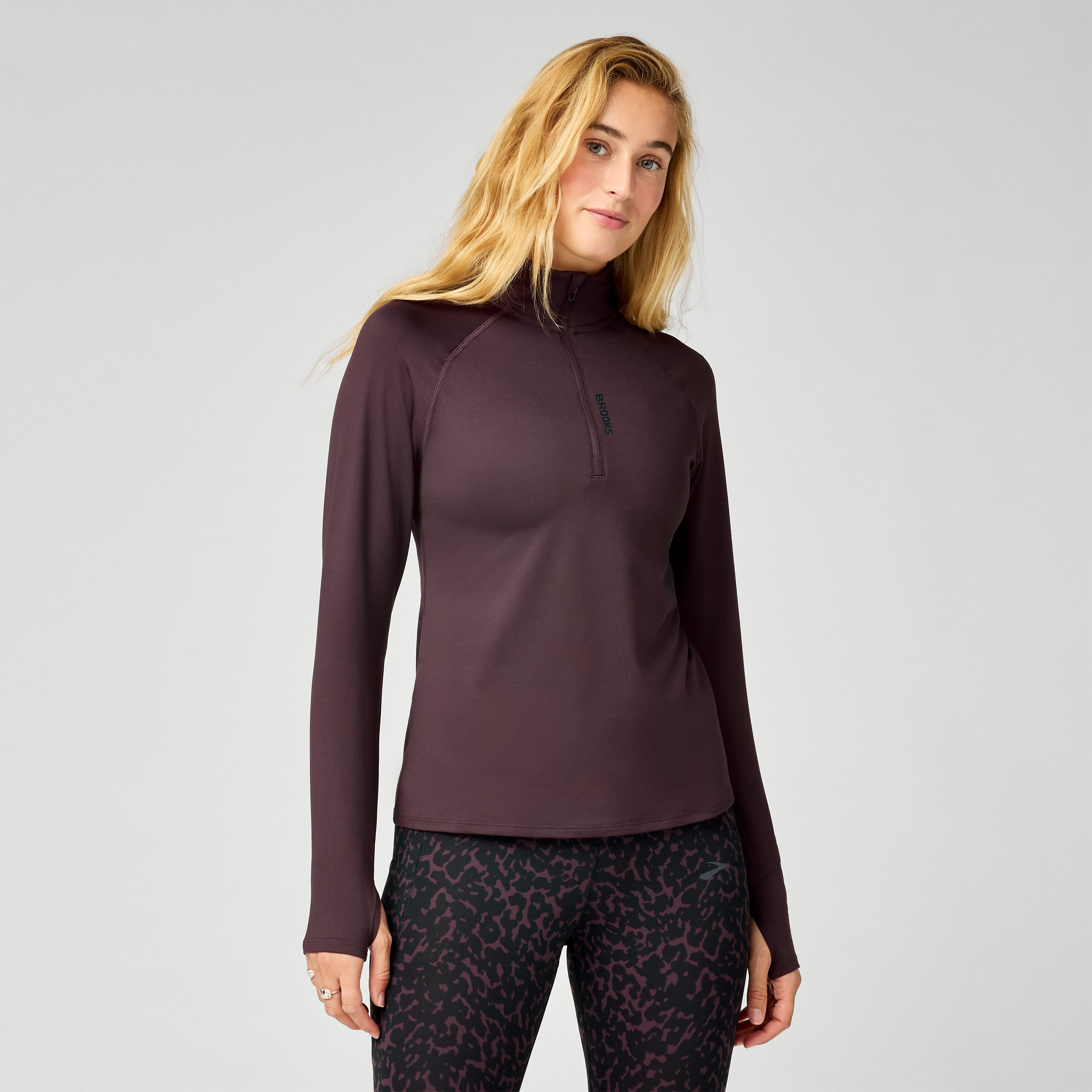 Brooks Dash 1/2 Zip 3.0 Kadın Sweatshirt - Kahve