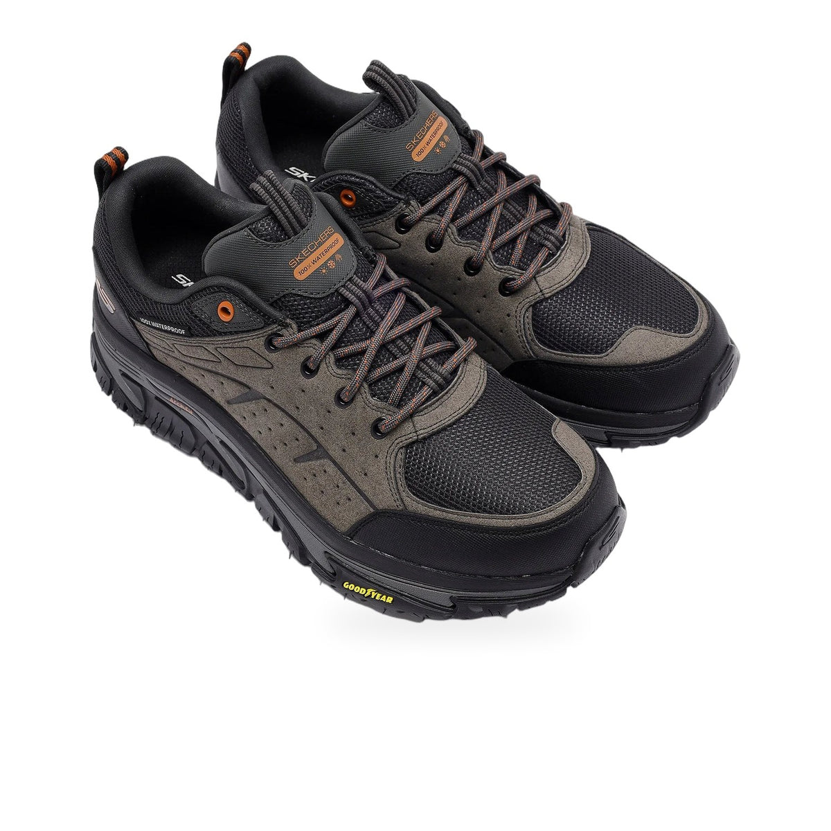 Skechers Arch Fit Road Walker Waterproof Erkek Trail Ayakkabısı - Gri-Siyah