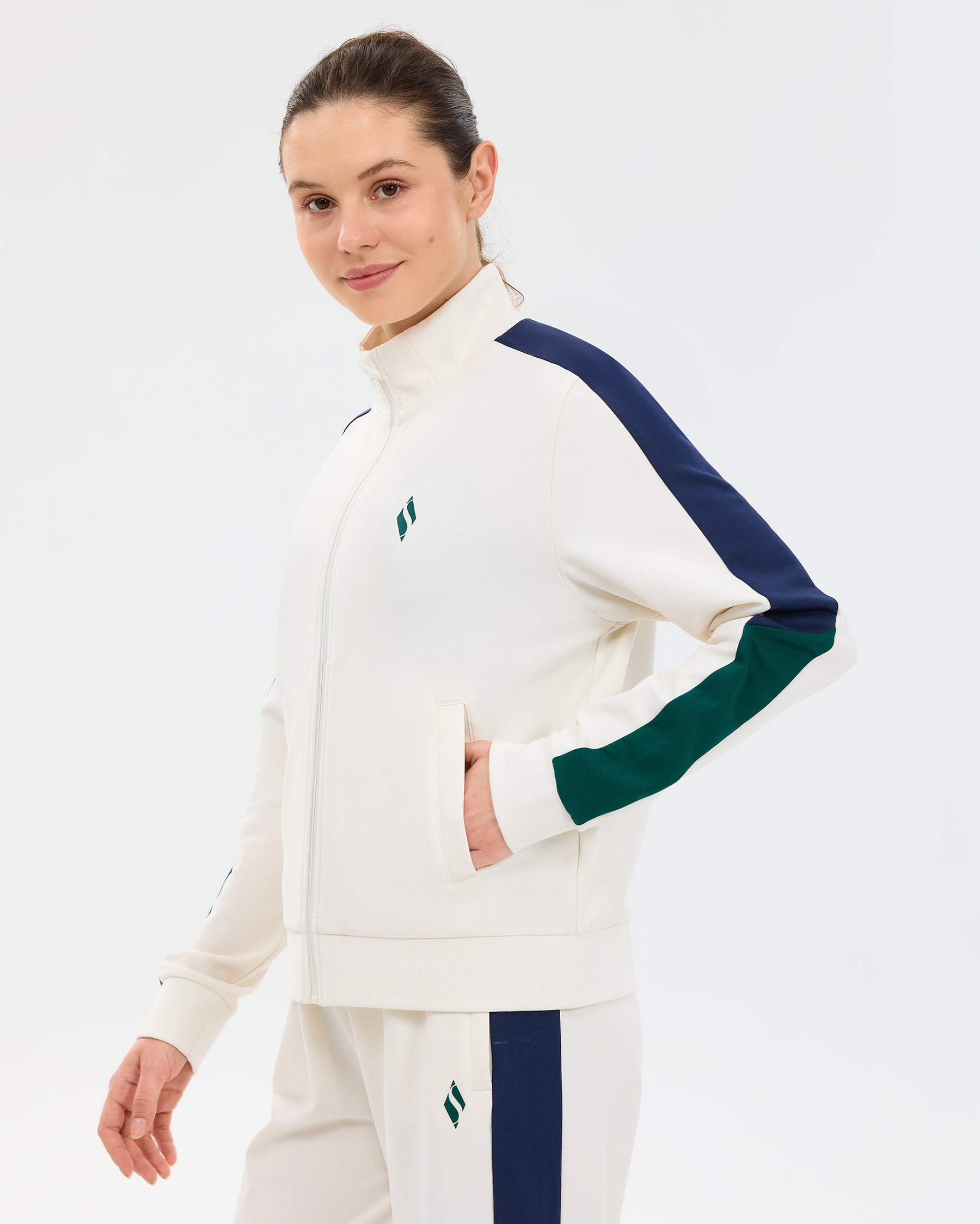 Skechers Colour Block Track Suit Kadın Eşofman Takım - Beyaz