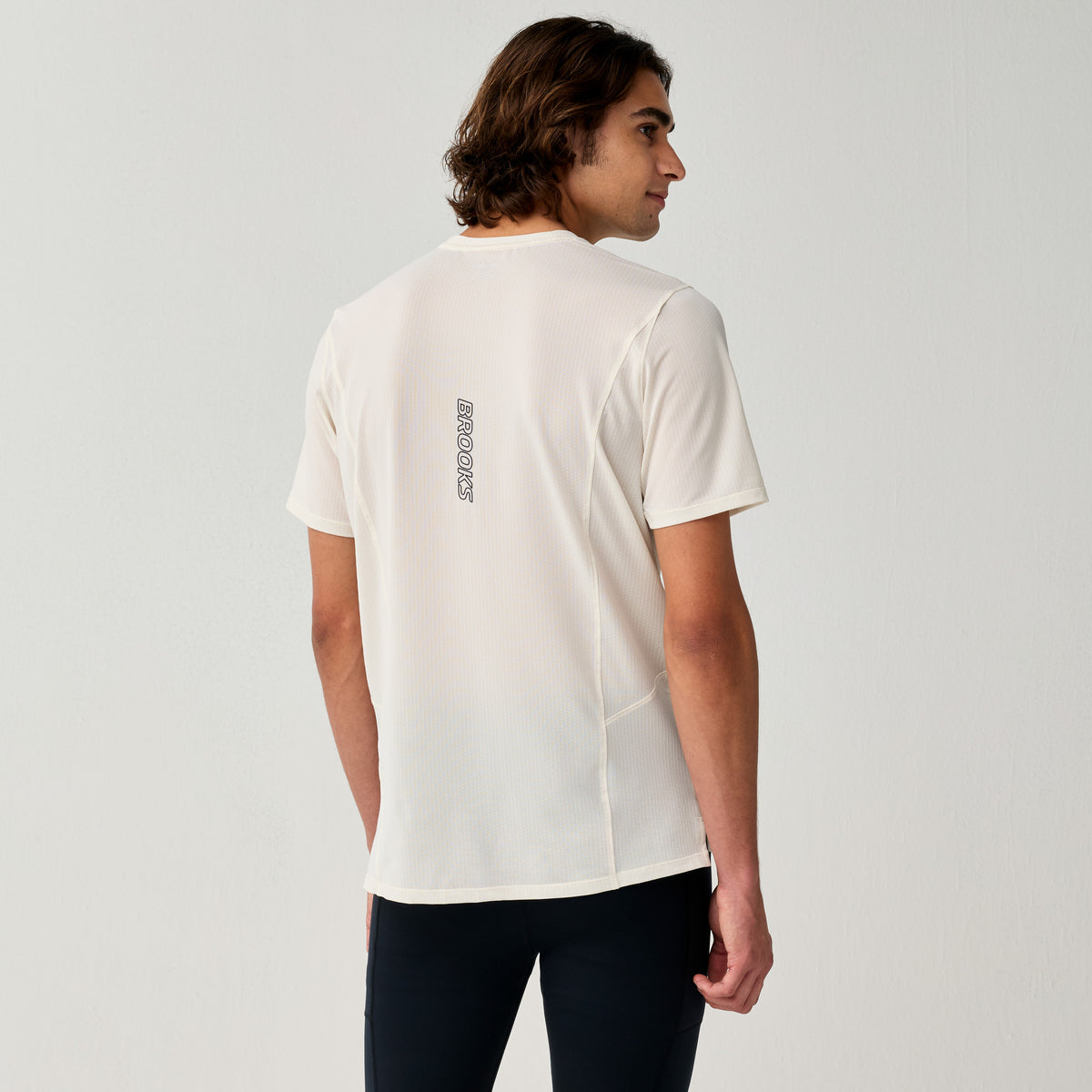 Brooks High Point Short Sleeve 2.0 Erkek Tişört - Krem