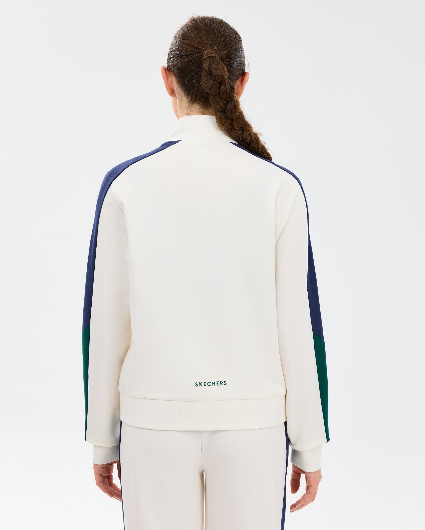 Skechers Colour Block Track Suit Kadın Eşofman Takım - Beyaz