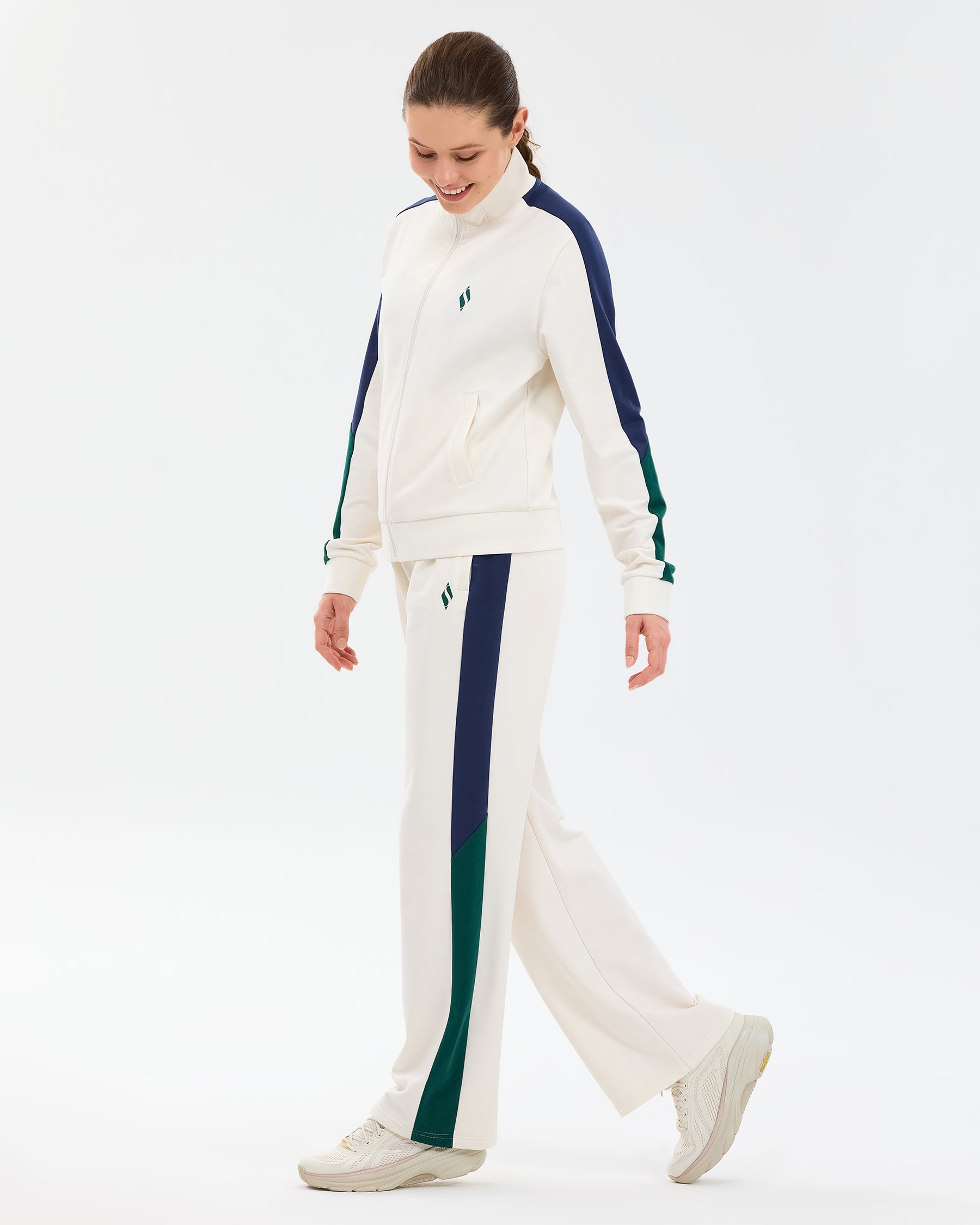 Skechers Colour Block Track Suit Kadın Eşofman Takım - Beyaz
