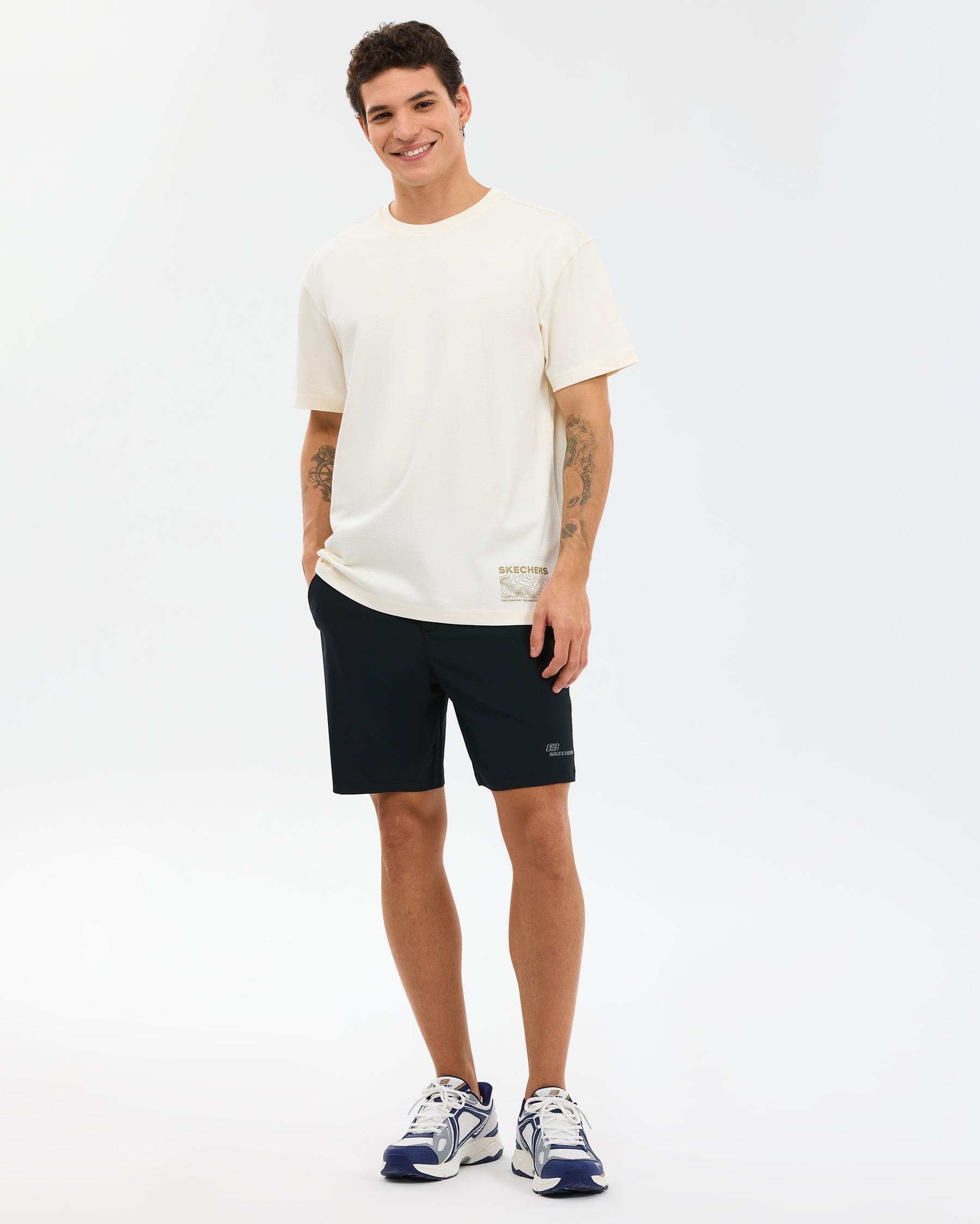 Skechers Relaxed Erkek Tişört - Beyaz