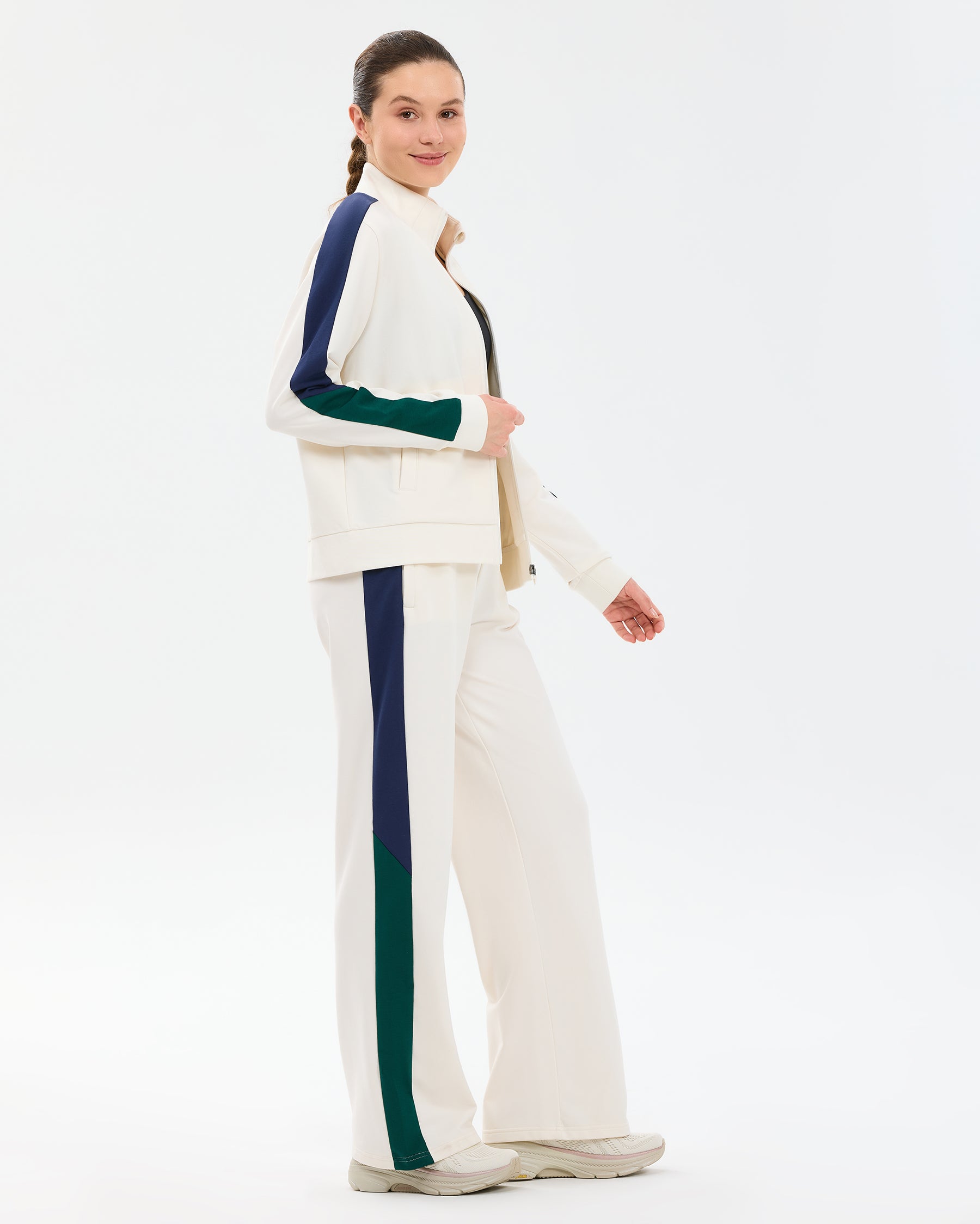 Skechers Colour Block Track Suit Kadın Eşofman Takım - Beyaz