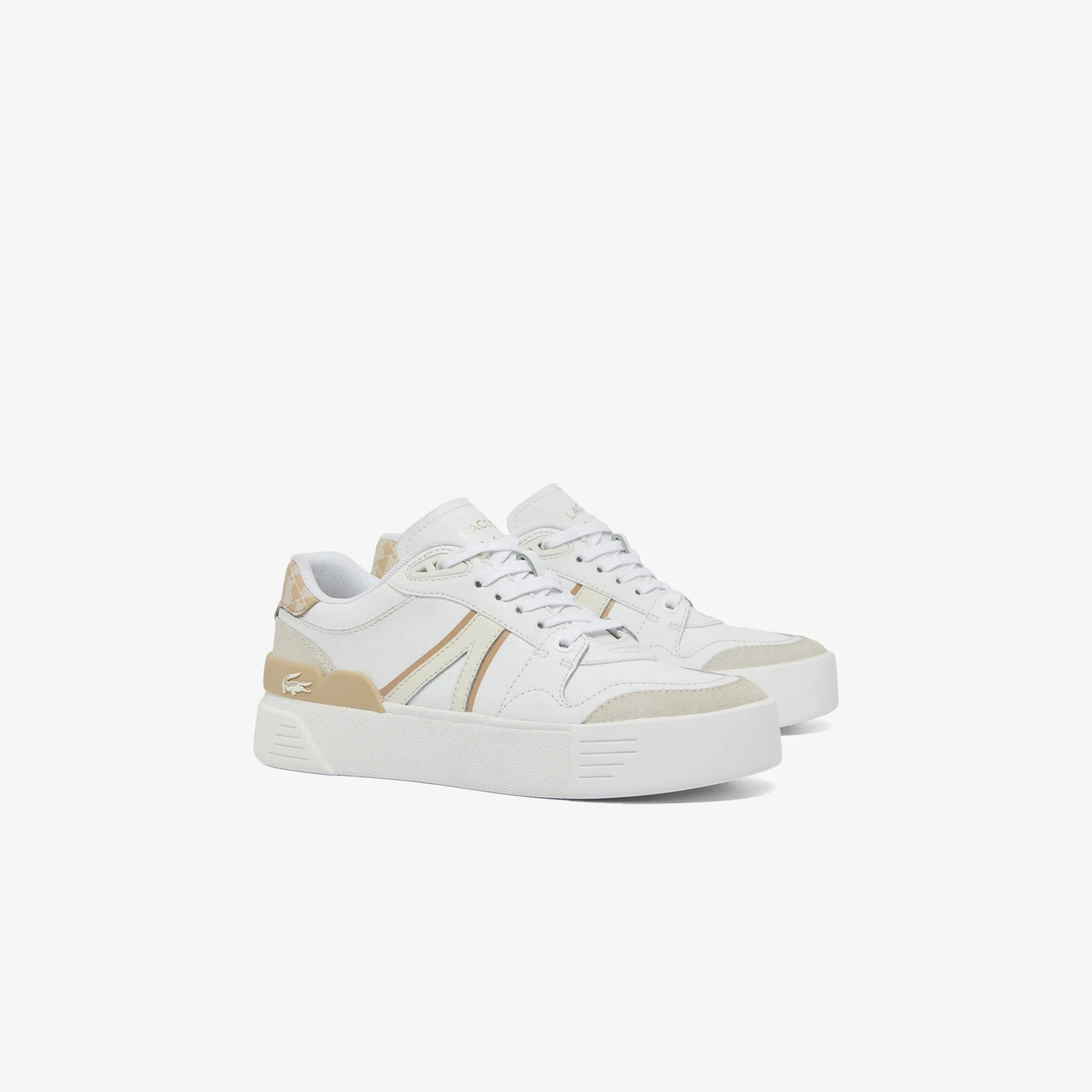 Lacoste L002 Evo Kadın Sneaker - Beyaz-Krem