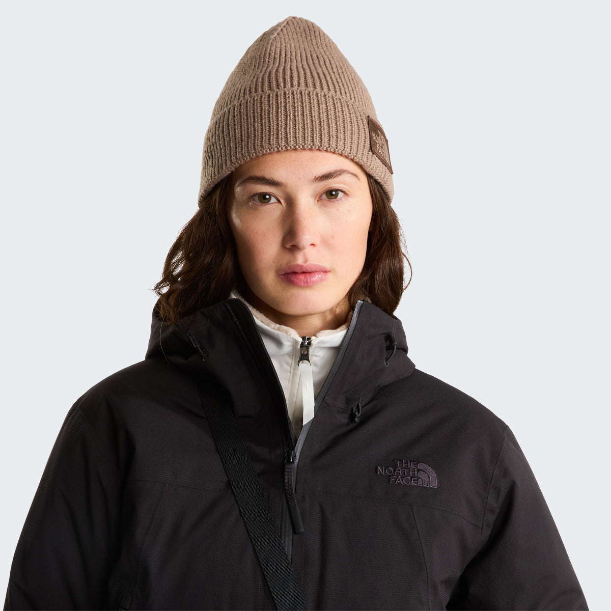 The North Face Logo Box Cuffed Unisex Bere - Bordo