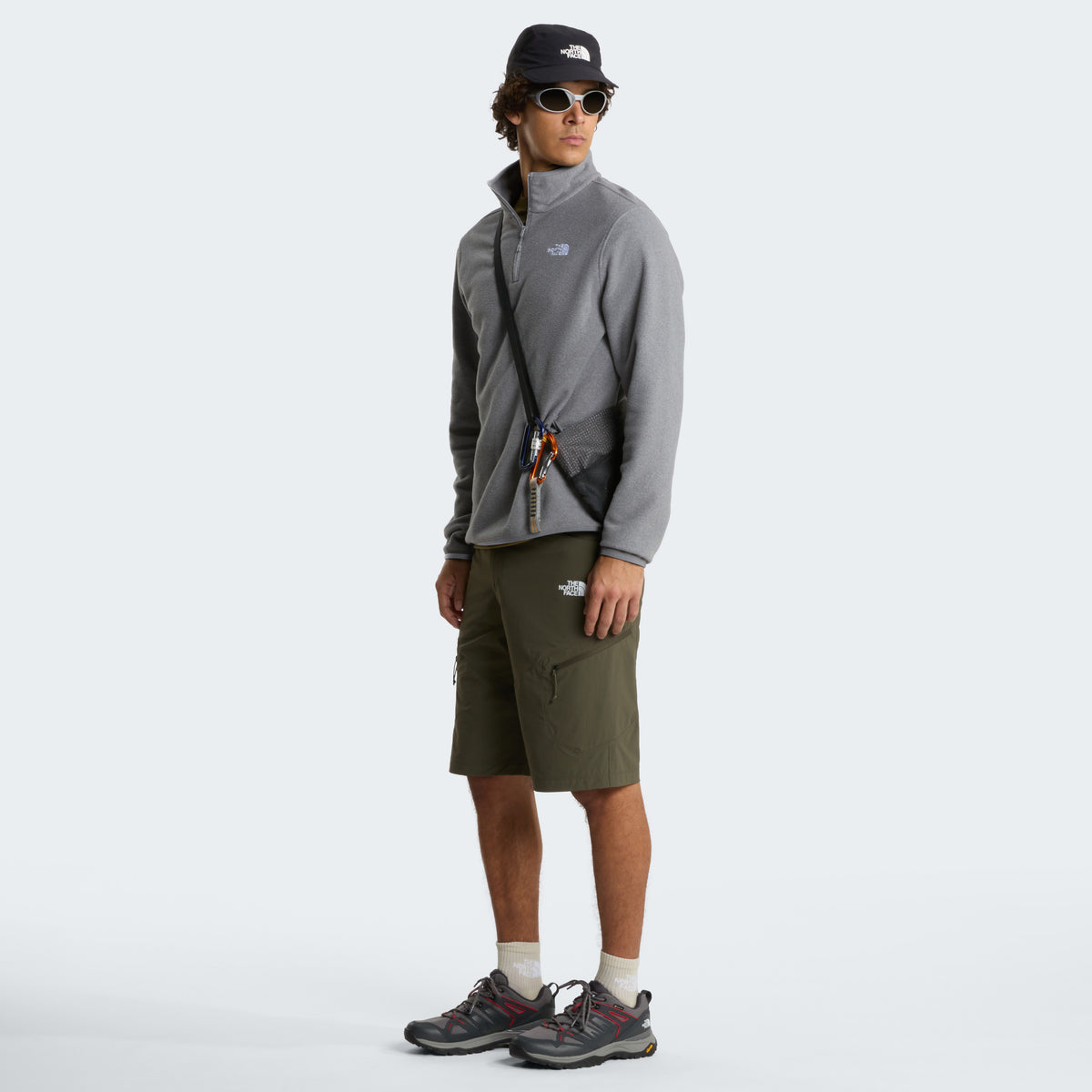 The North Face Glacier Fleece 1/4 Zip Erkek Sweatshirt - Gri