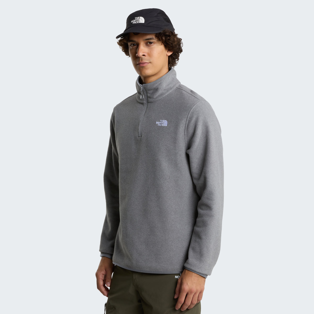 The North Face Glacier Fleece 1/4 Zip Erkek Sweatshirt - Gri