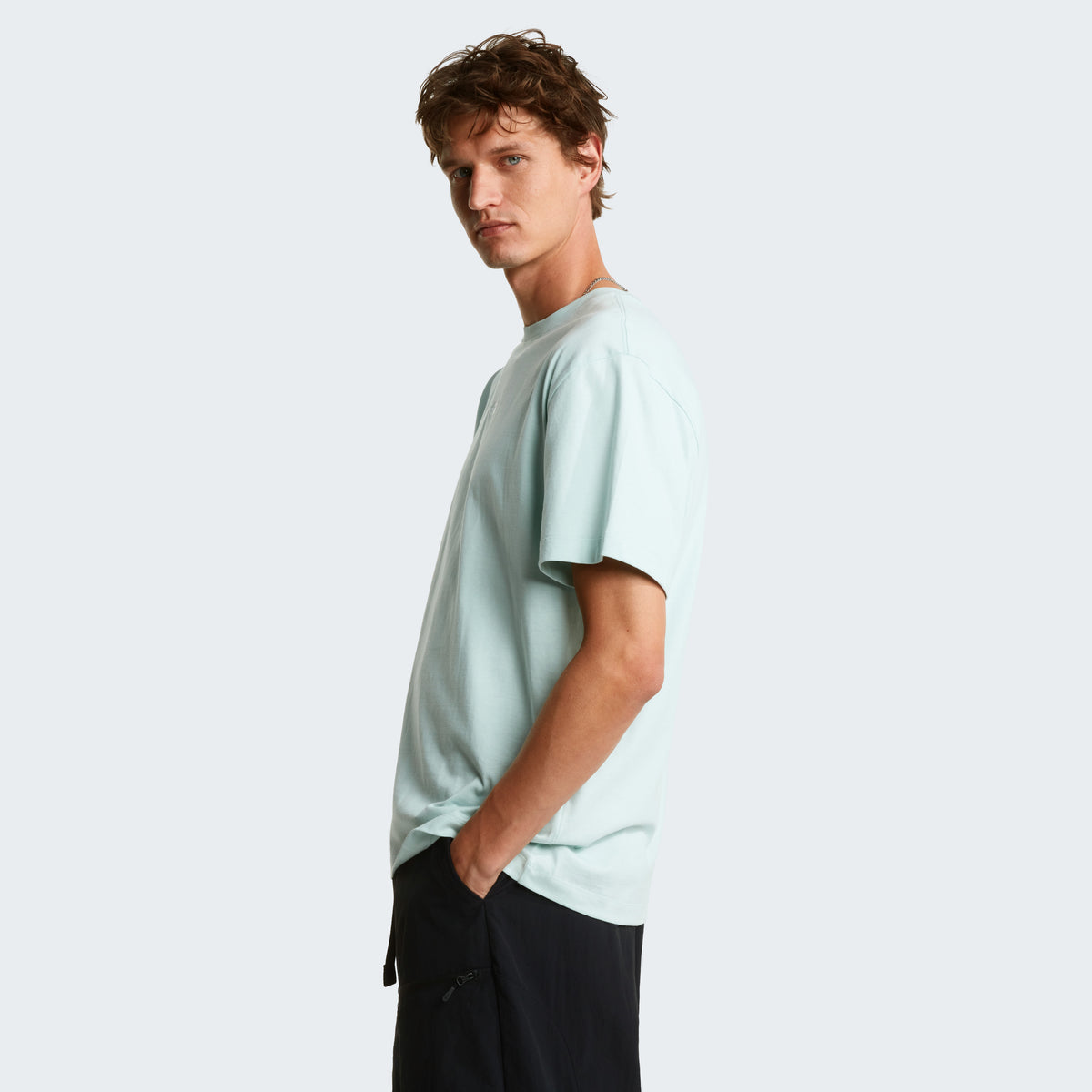 The North Face Essential Centre Logo Relaxed Erkek Tişört - Buz Mavisi