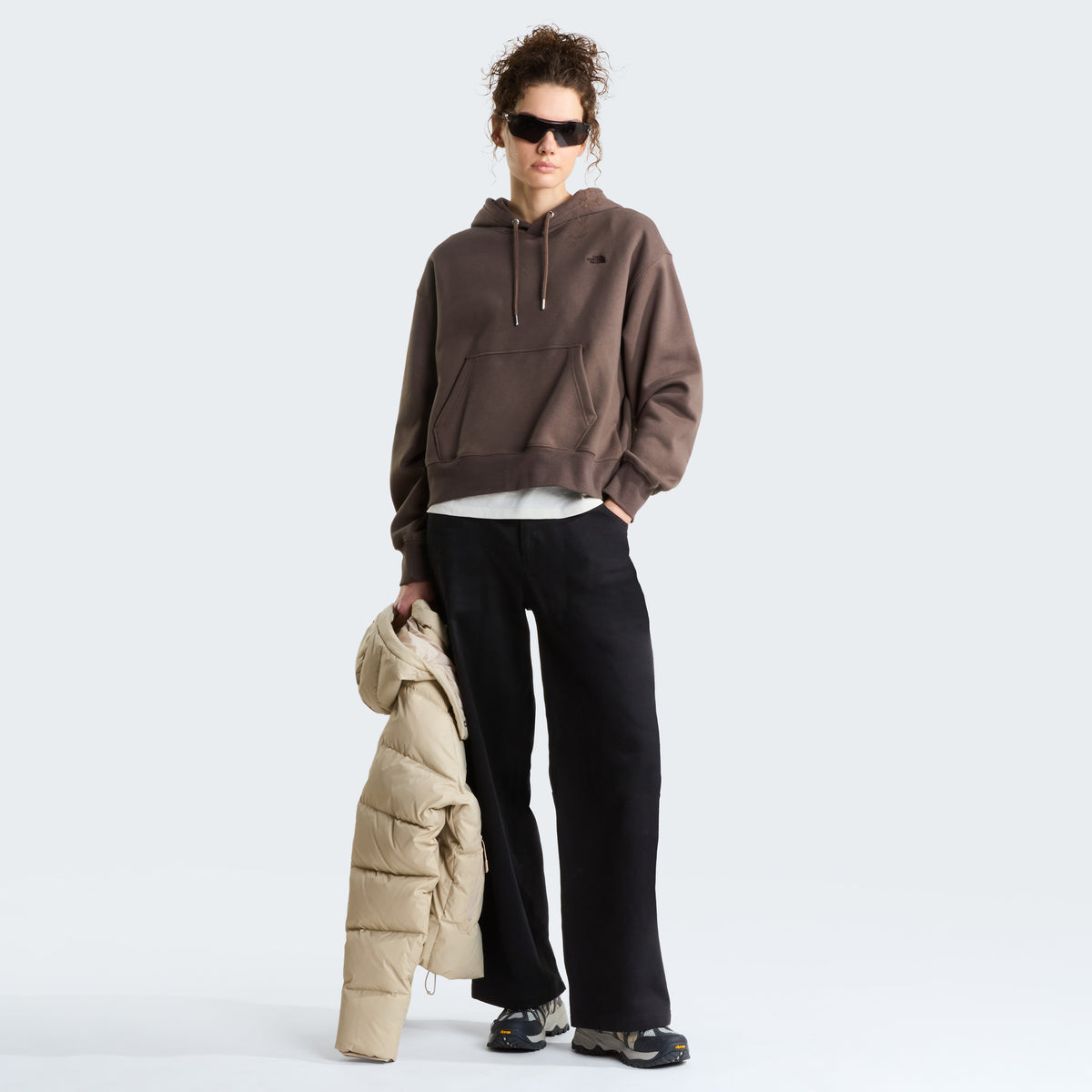 The North Face Essential Simple Dome Boxy Hoodie Kadın Sweatshirt - Kahve