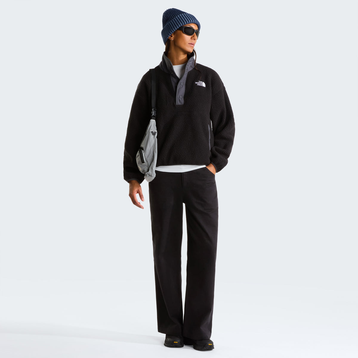 The North Face Cragmont Snap Polar 1/2 Zip Kadın Sweatshirt - Siyah