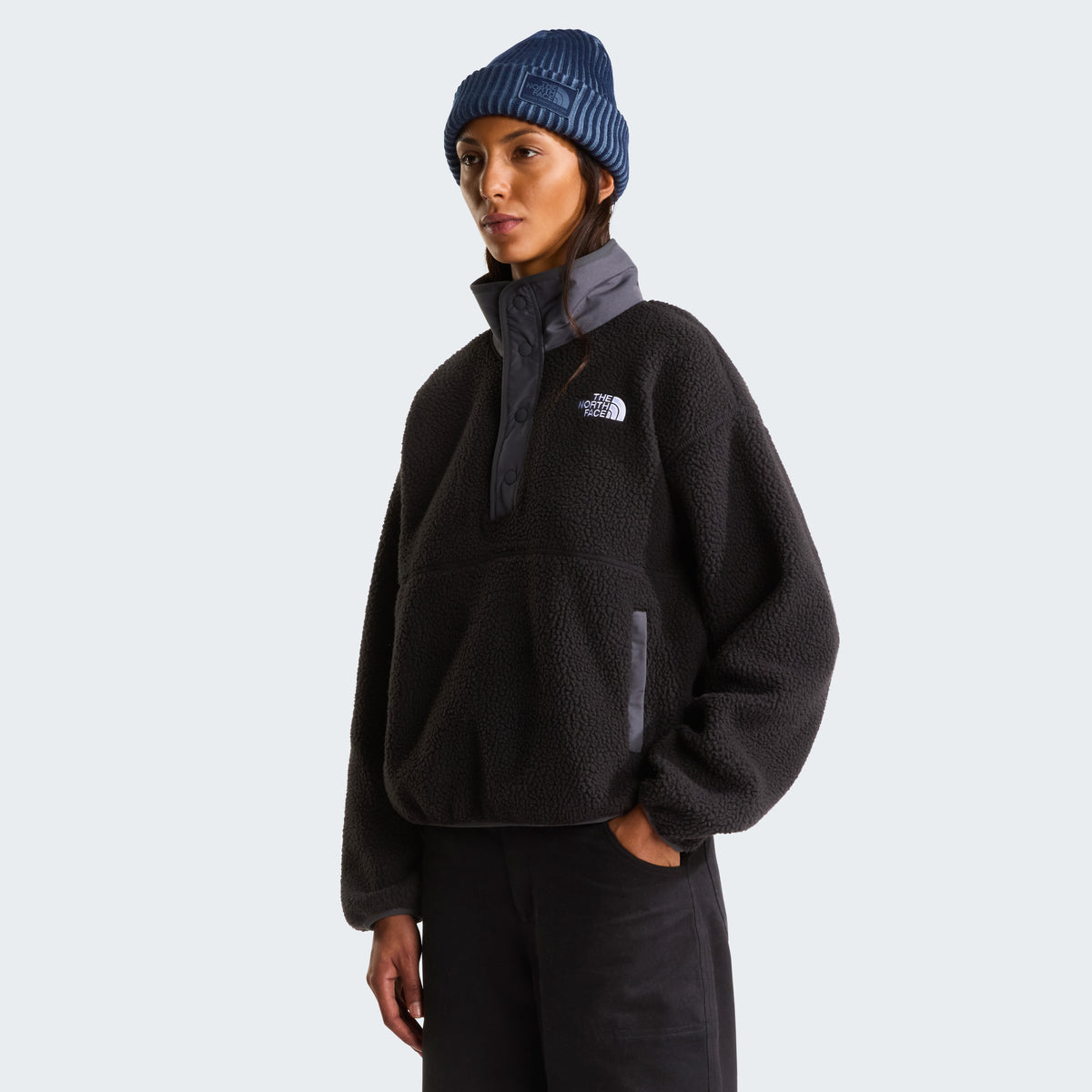 The North Face Cragmont Snap Polar 1/2 Zip Kadın Sweatshirt - Siyah