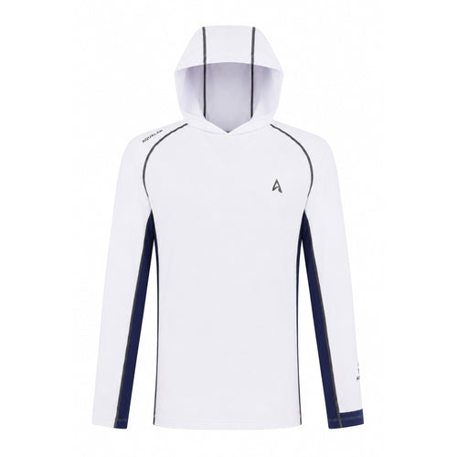 Aqualab Aqua Pro Rashguard Hooded Erkek Rashguard - Beyaz-Lacivert