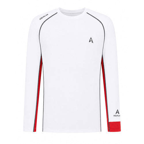 Aqualab Aqua Pro Rashguard LS Erkek Rashguard - Beyaz-Kırmızı