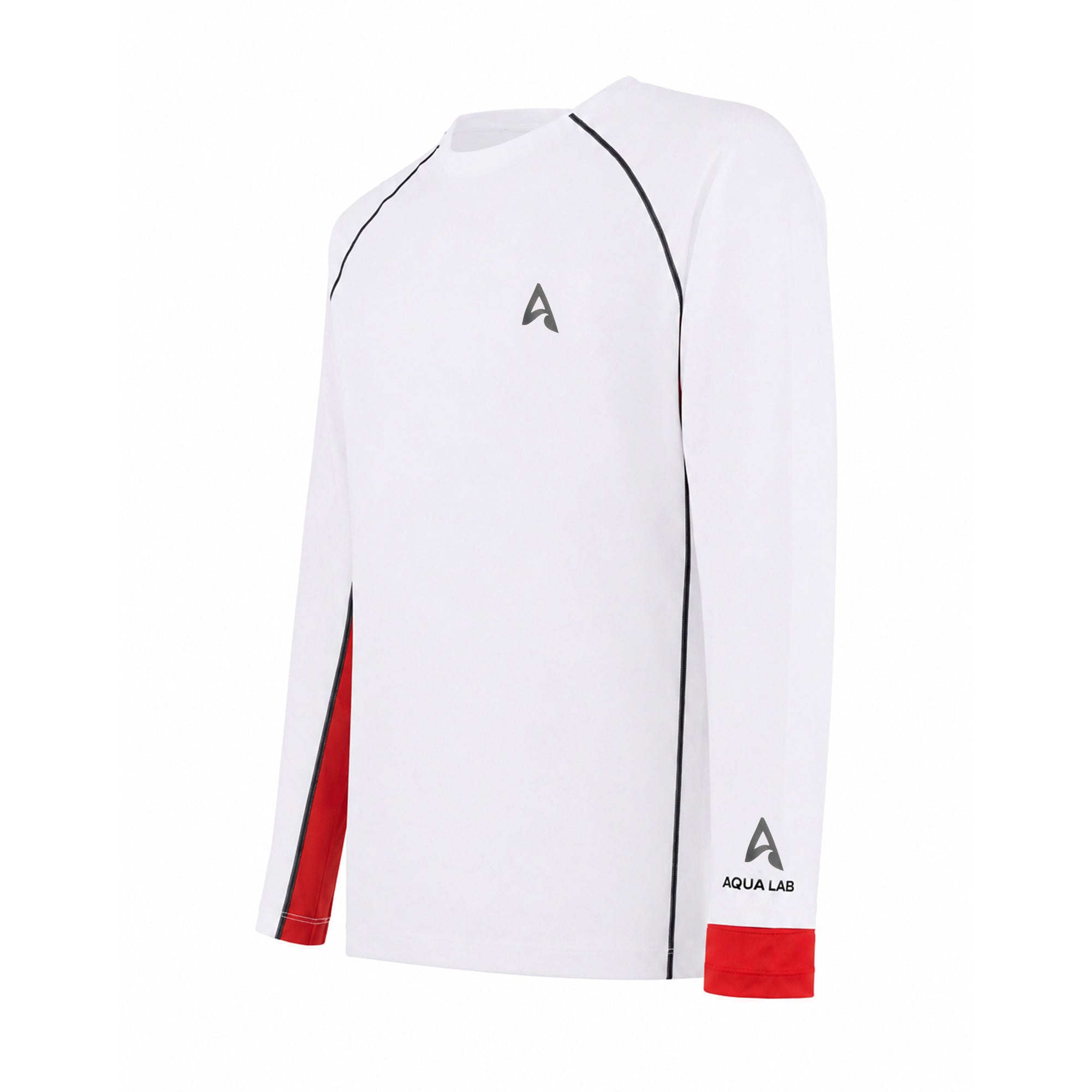 Aqualab Aqua Pro Rashguard LS Erkek Rashguard - Beyaz-Kırmızı
