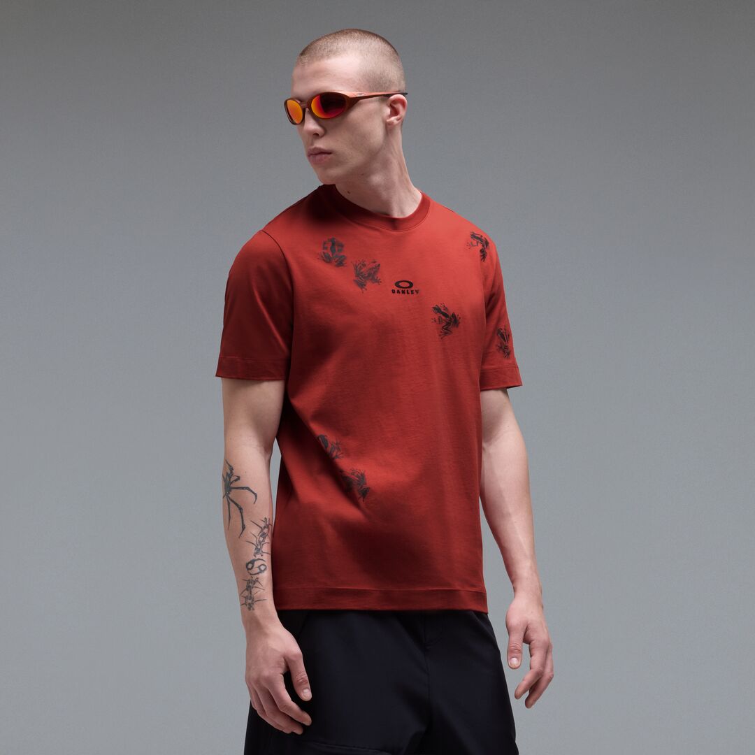 Oakley Allover Frog Unisex Tişört - Kırmızı