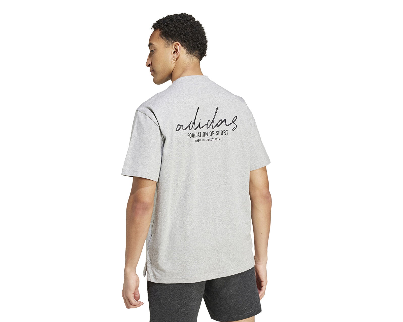 adidas Basic Line Single Jersey Erkek Tişört - Gri