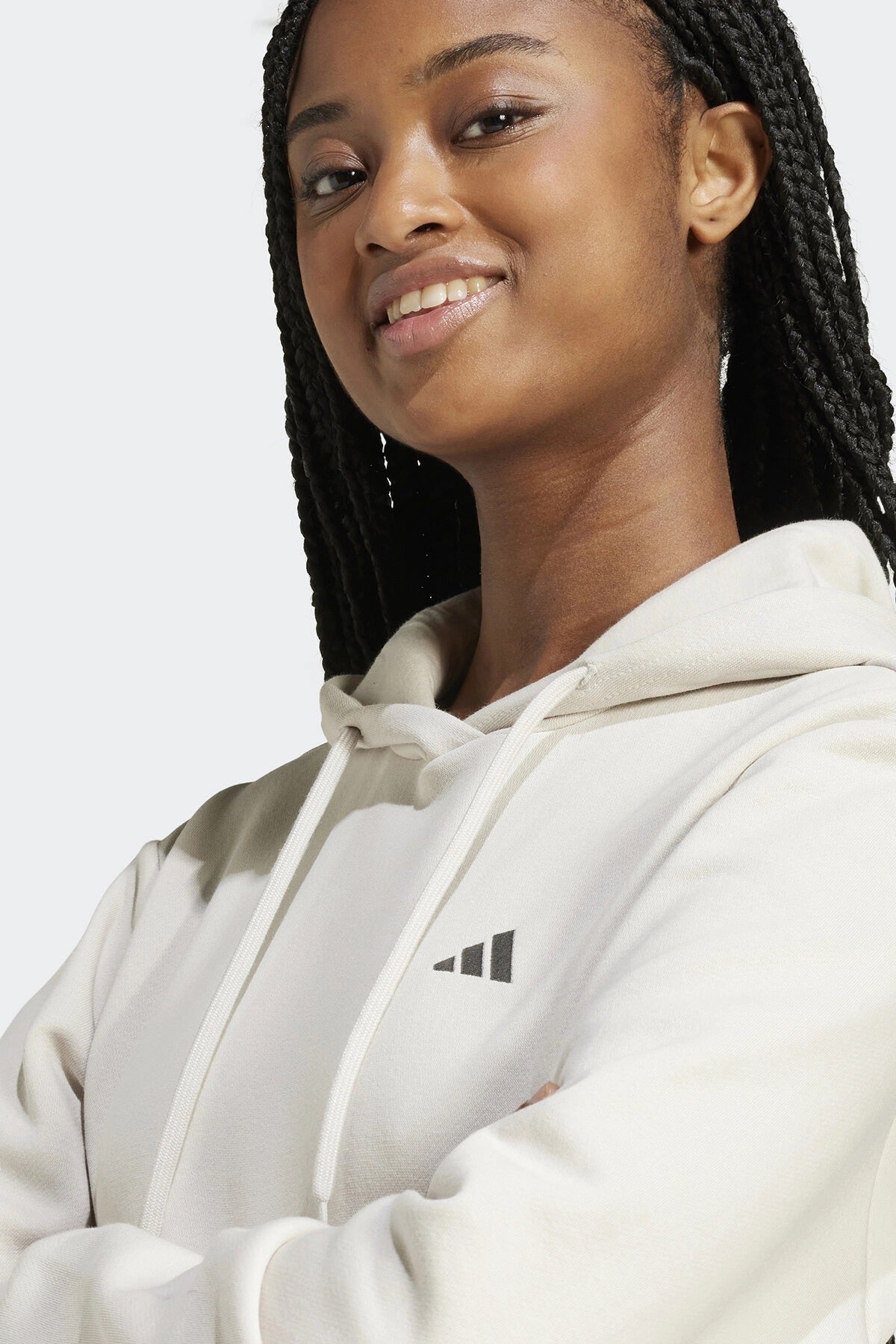 adidas Super Light FC Hoodie Kadın Sweat - Kırık Beyaz - görsel 3